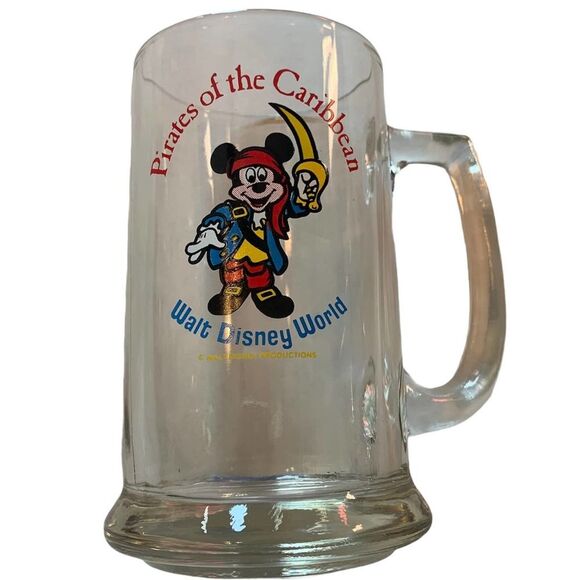Disney- Pirates of the Carribean Mickey Glass Mug - Picture 1 of 5